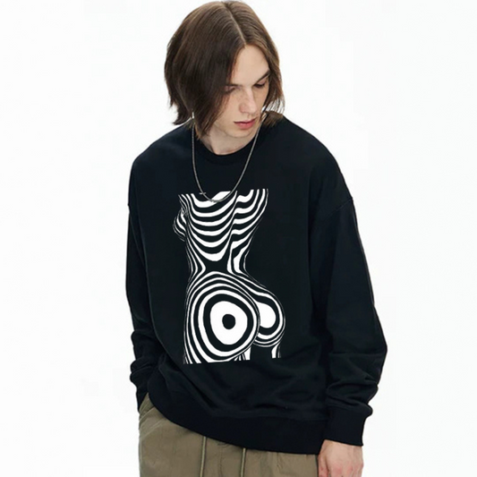 “Style niche design character female curve line print” Sweatshirt