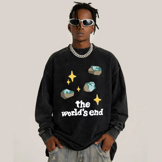 “Style trendy letter earth broken print” Sweatshirt