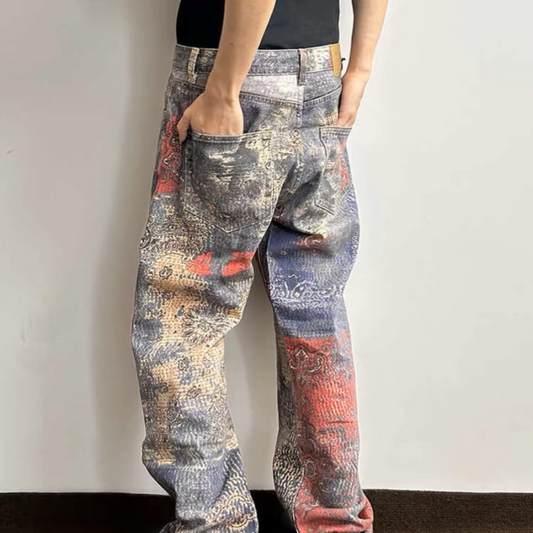 High Street Wide Leg Floral Jeans