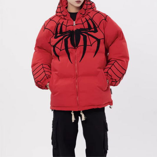 High Street Flocked Embroidered Spider Coat