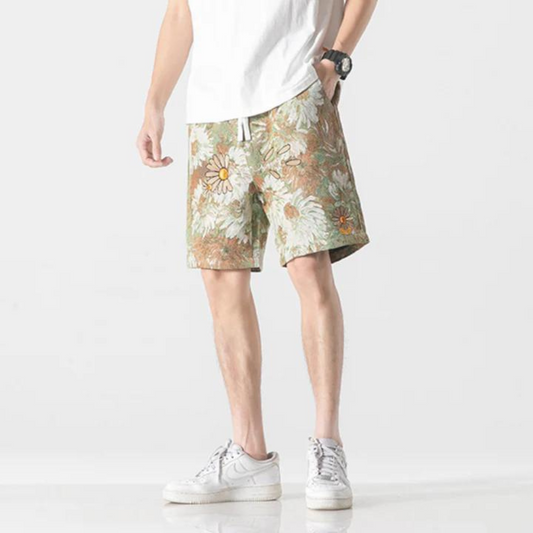 "Vintage Floral Allover Canvas" Shorts