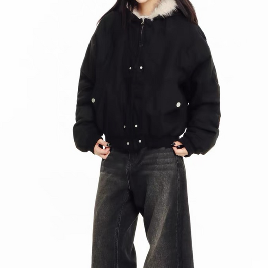 Furry Cozy Hoodie Coat