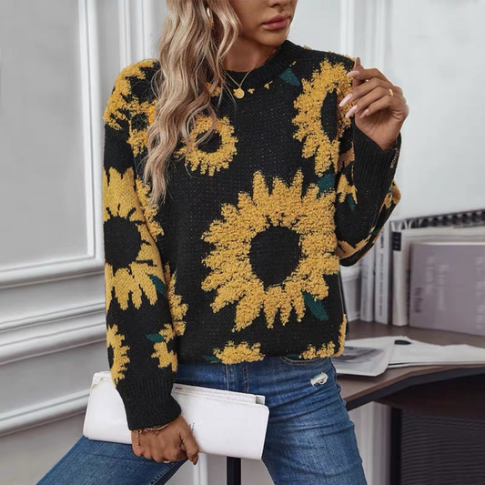 “ Cozy Sunflower” Sweater