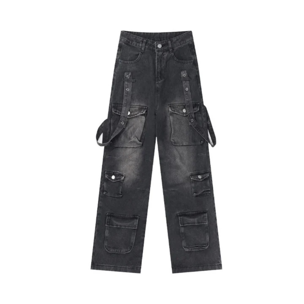 "Trendy Multi Pockets Baggy Cargo" Jeans