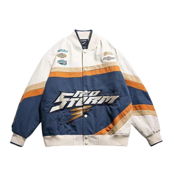 “Letter Embroidery Motorcycle” Jacket