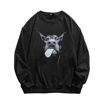 “Niche Retro Doberman Shadow Print” Sweatshirt