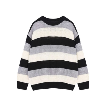 “Color-blocking stripes” Sweater