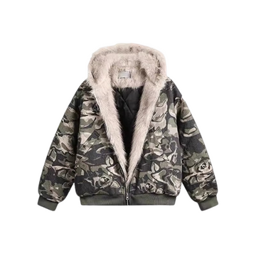 Camouflage Fur Coat