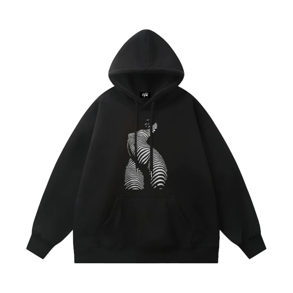 "Zebra Print Body” Hoodie