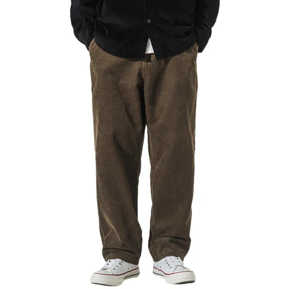 "Retro Loose Straight Corduroy" Sweatpants