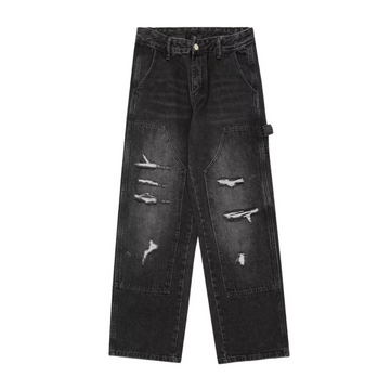 "City Black Ripped Straight" Jeans