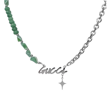 "Emerald Cross Letter" Necklaces