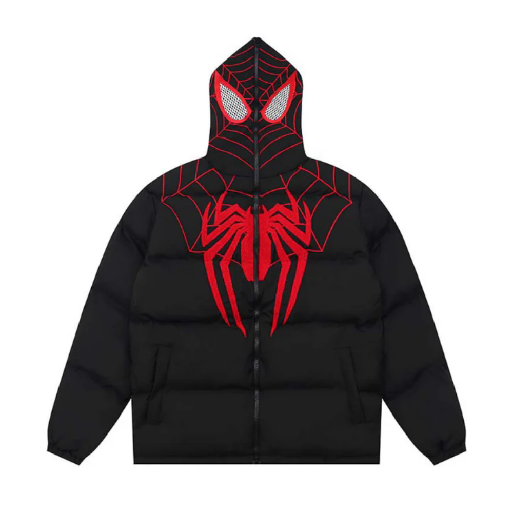 High Street Flocked Embroidered Spider Coat