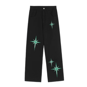 "Hip Hop Star Graphic Straight" Jeans