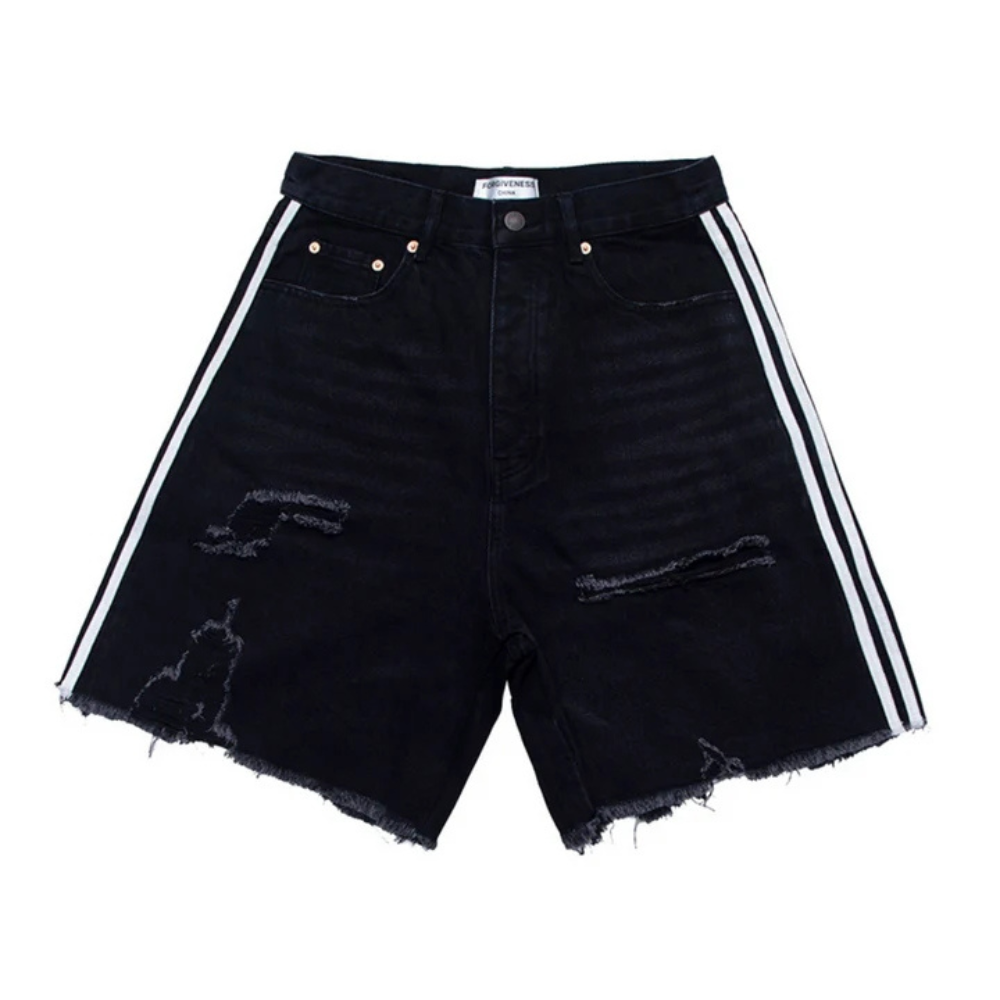 "Black Ripped Denim" Shorts