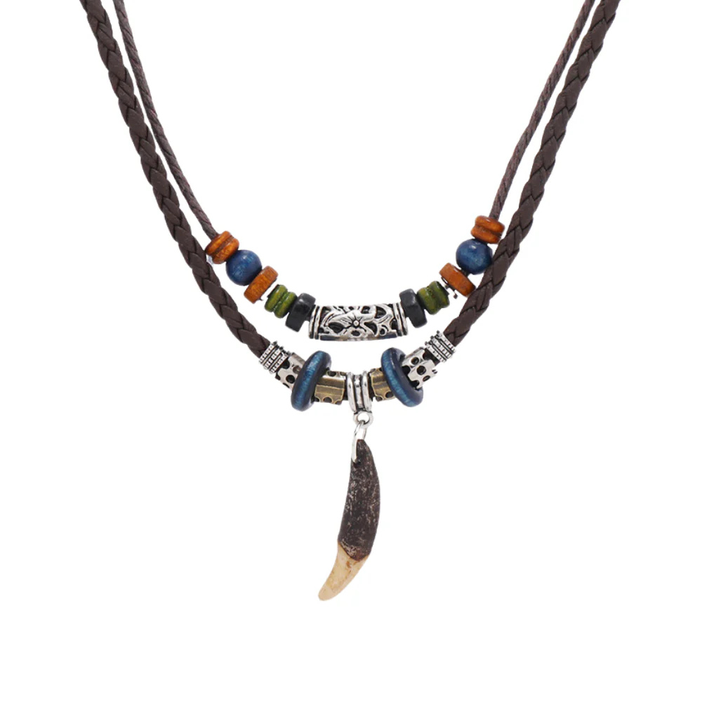 "Ethnic Leather" Necklaces