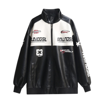 “High Street Motorcycle Lettering Padded” Jacket