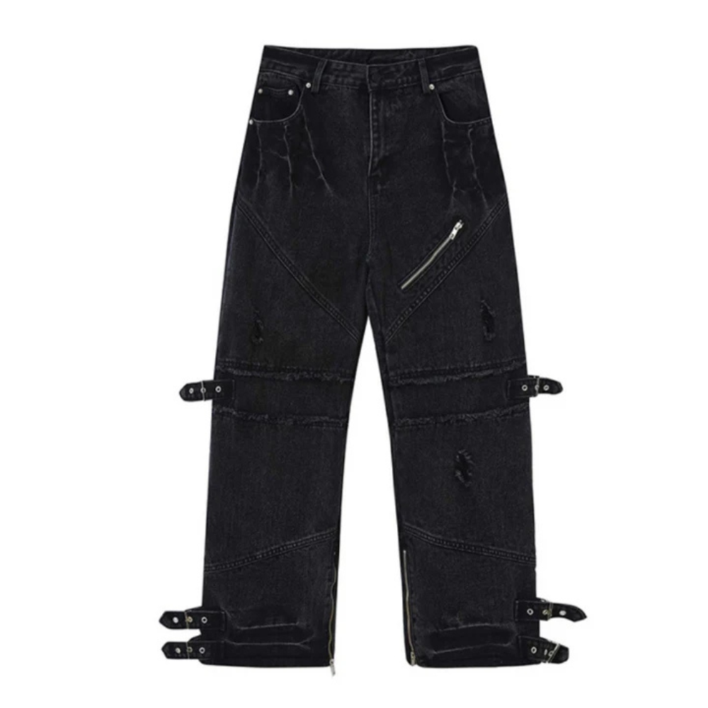 "Urban Solid Paneled Baggy Cargo" Jeans