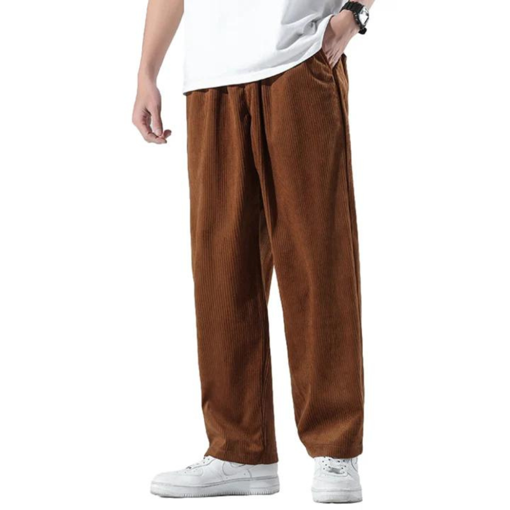 "Casual Plain Corduroy" Sweatpants