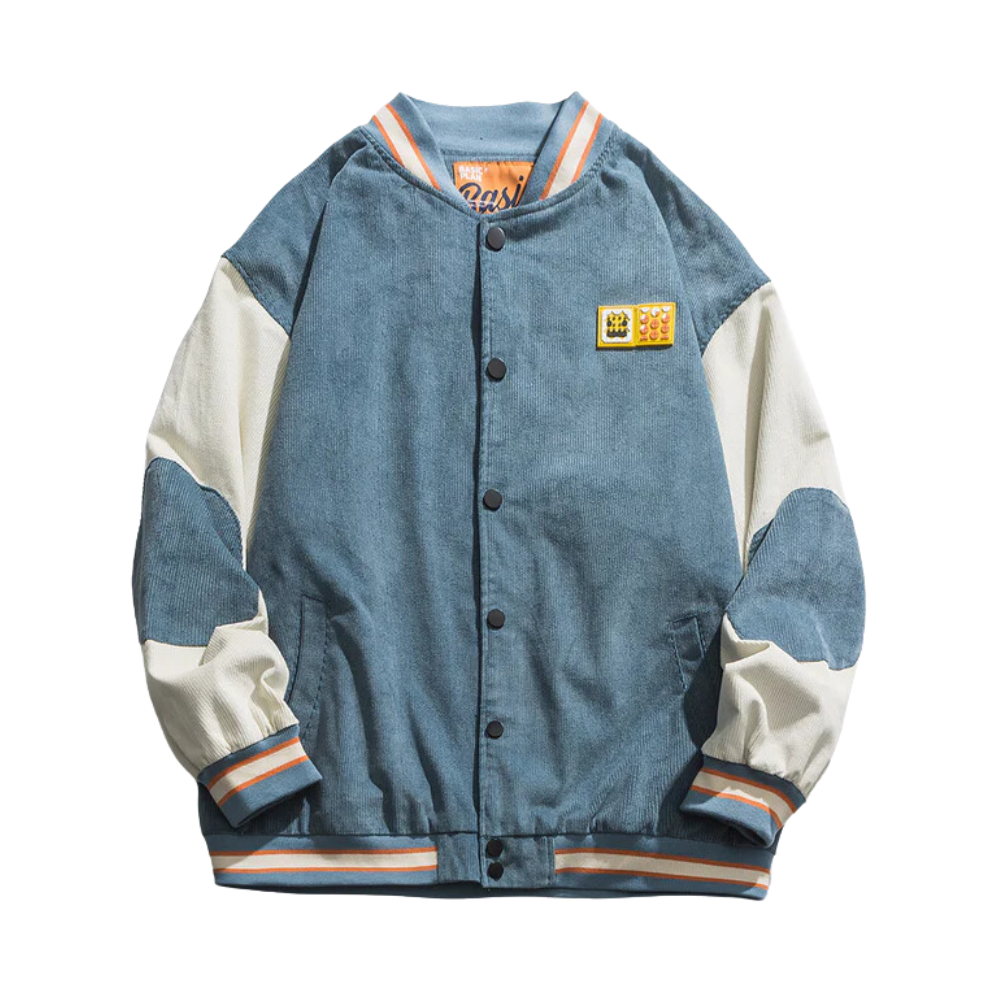 “Urban Patchwork Distressed Varsity” Jacket