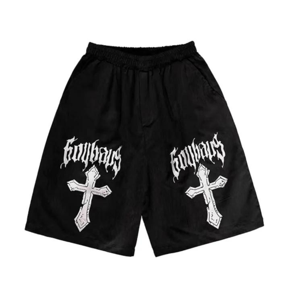 "High Street Gothic Alphabet Cross" Shorts