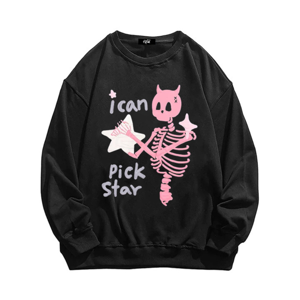 “Trend skull holding stars niche print” Sweatshirt