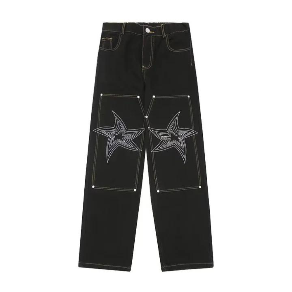 "Urban Star Embroidery Straight Leg" Jeans