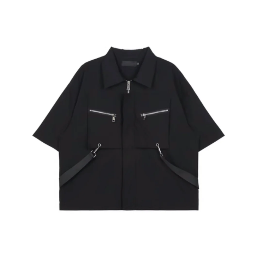 “High Street Metal Zip Cropped” Shirts