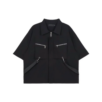 “High Street Metal Zip Cropped” Shirts