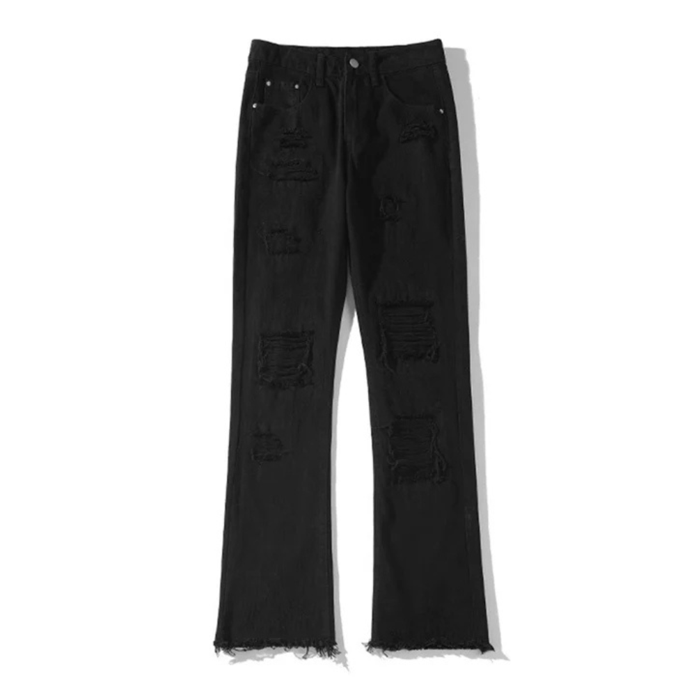 "American High Street Hole Slim Straight" Jeans