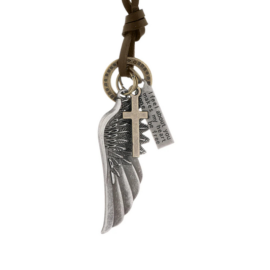 "Wing Pull Leather" Necklaces