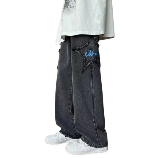 "Street Star Patchwork Baggy" Jeans