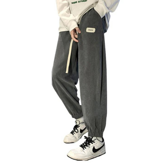 "Loose Solid Color Drawstring" Sweatpants