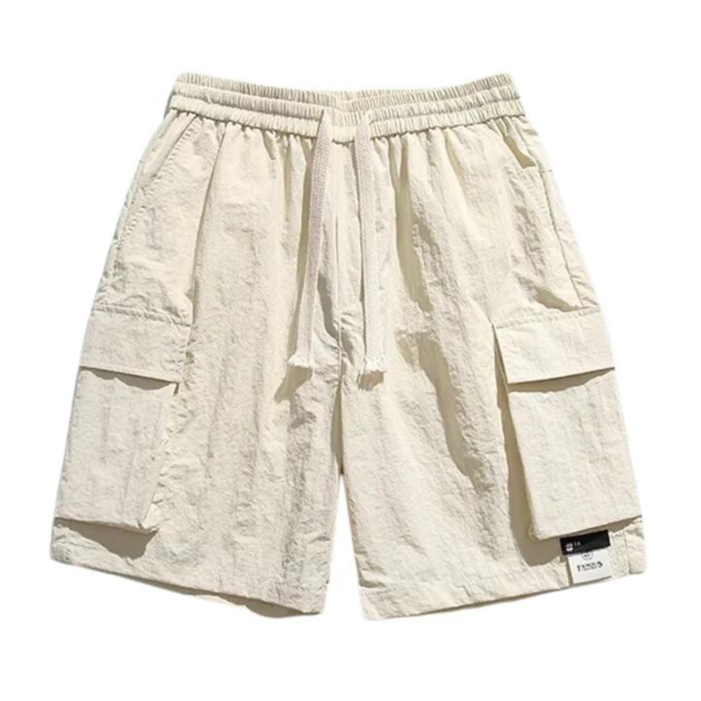 "Retro Solid Color All-Match Cargo" Shorts