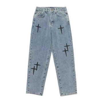 "Urban Cross Graphic Straight Leg" Jeans