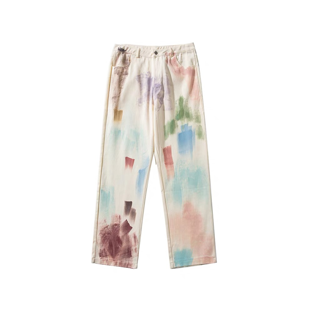 Watercolor Print Jeans