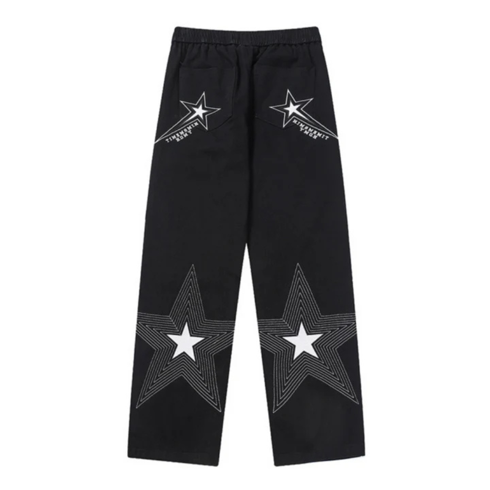 "American Plain Star Embroidery Straight" Jeans