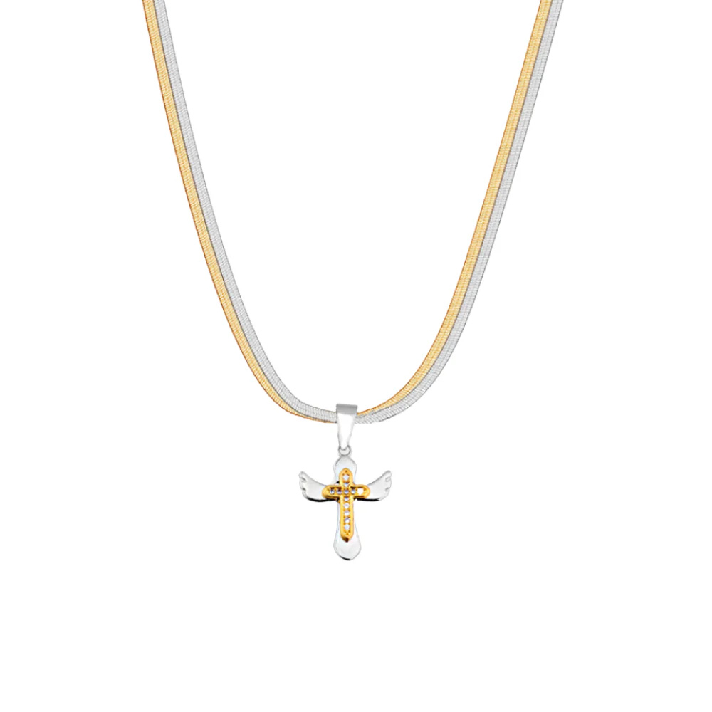 "Double Snake Bone Cross" Necklaces