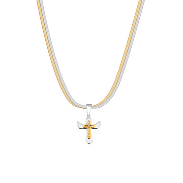 "Double Snake Bone Cross" Necklaces