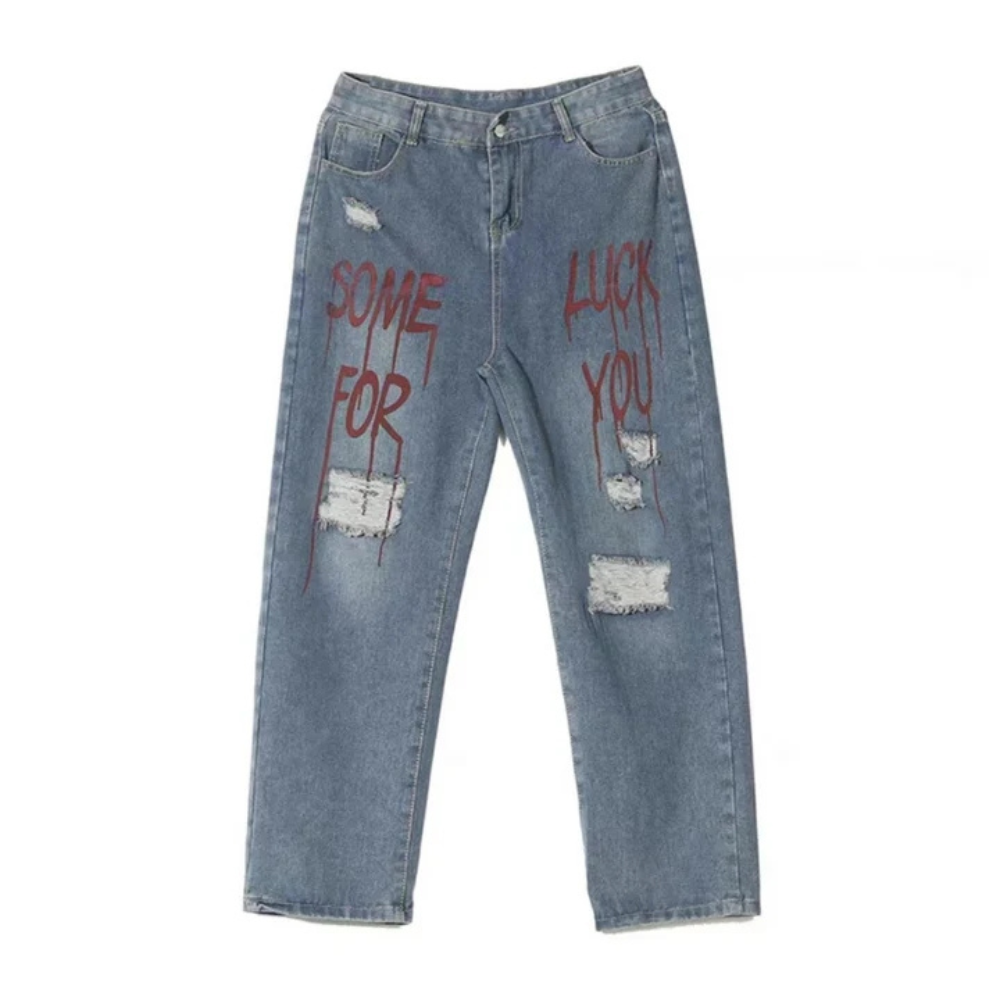 "Urban Letters Graphic Straight Leg" Jeans