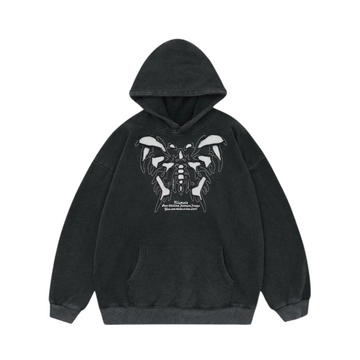 “Washed Skeleton Butterfly” Hoodie