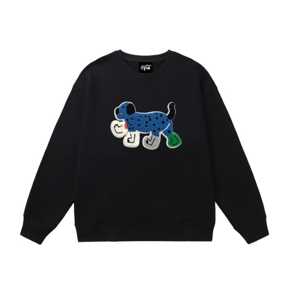 "Embroidered Blue Puppy" Sweatshirt