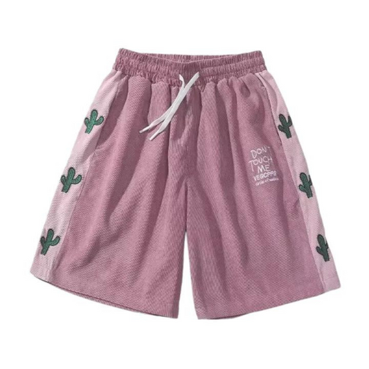 "Cactus Panel Embroidery Casual" Shorts