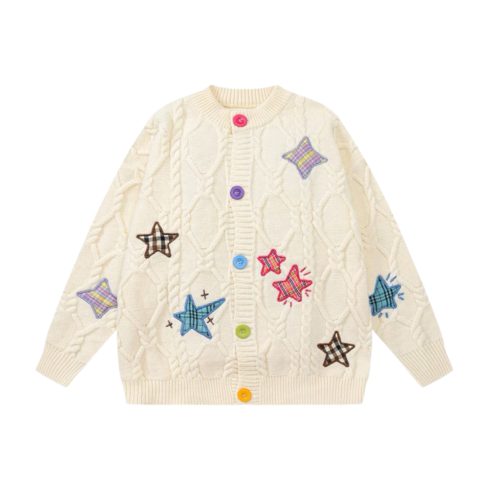 “Colourful Pentagrams” Cardigan