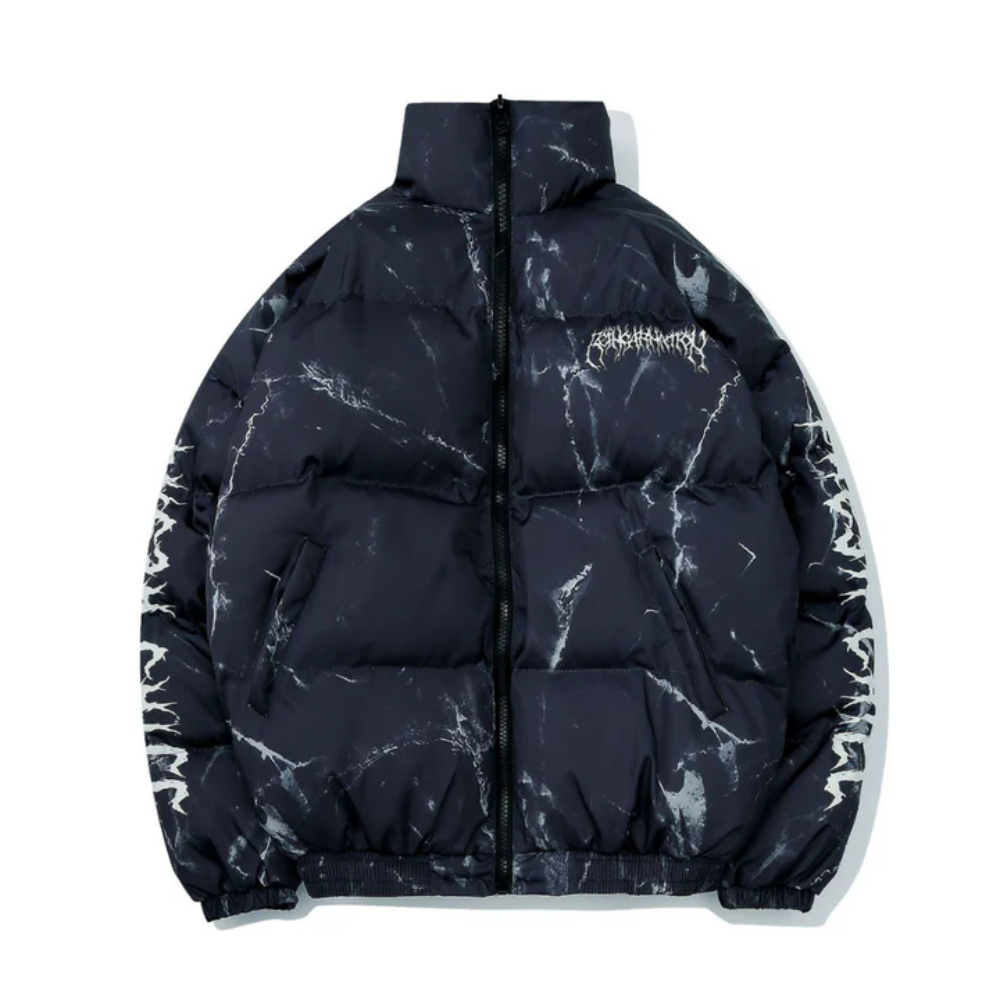 Dark Bear Graffiti Print Coat