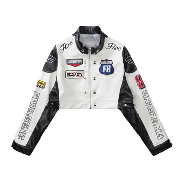 “Badge Leather Racing” Jacket