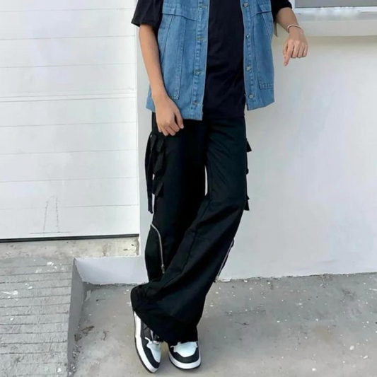 "Functional Style Straight Wide Legs Cargo" Sweatpants