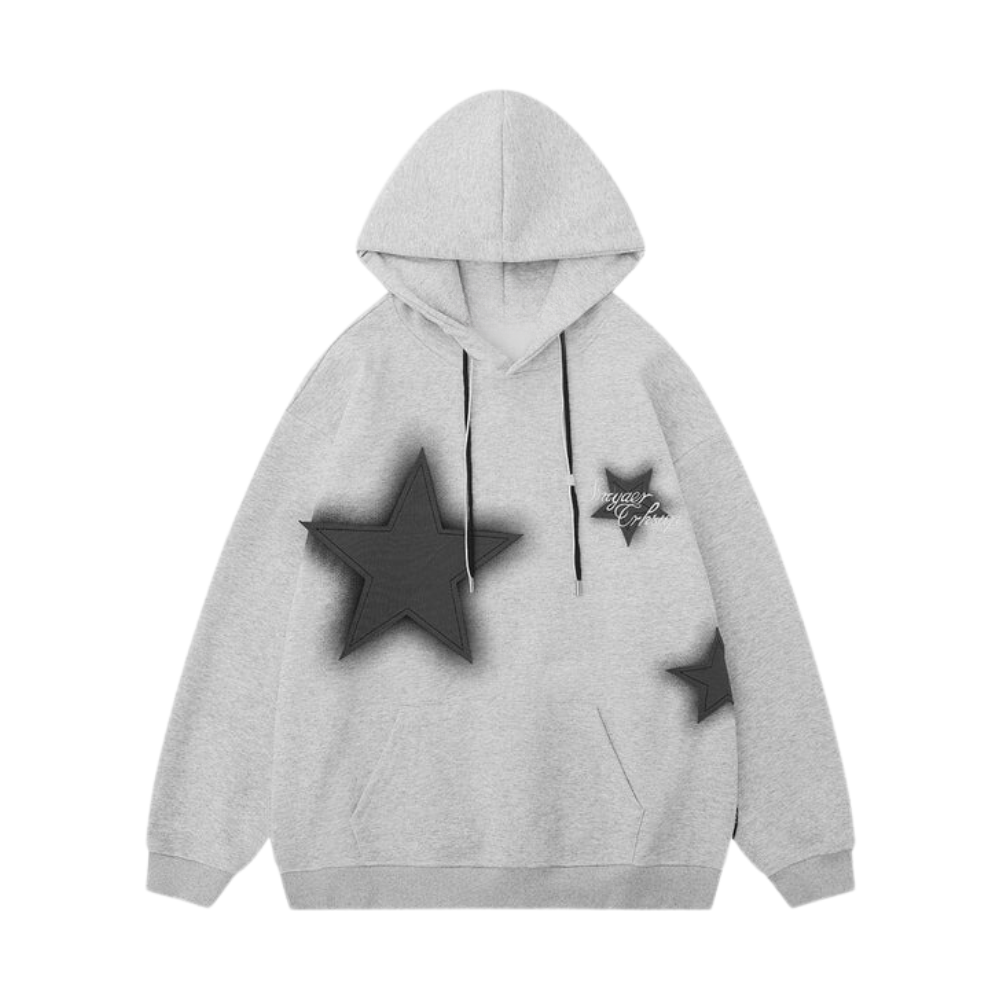 “Blurring Star Applique” Hoodie