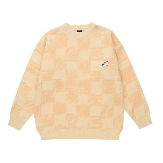 Cute Doodle Checkerboard Sweater