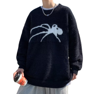 Casual Spider Pattern Sweater